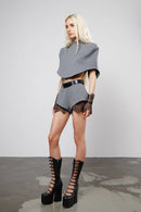 "No signal" Shorts with Lace