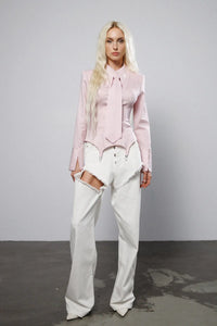 "Soft reset" Garters Shirt with Tie
