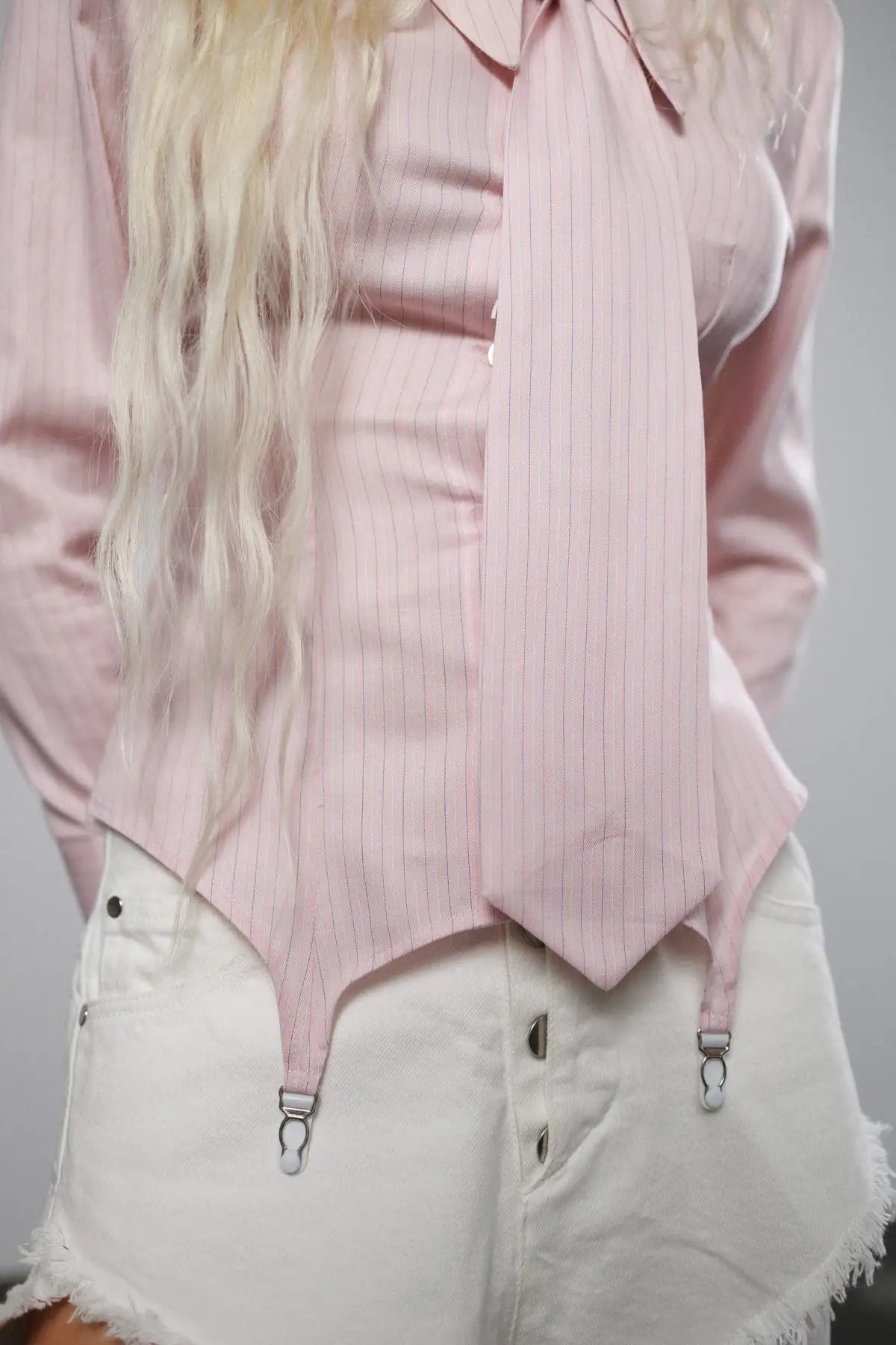 "Soft reset" Garters Shirt with Tie