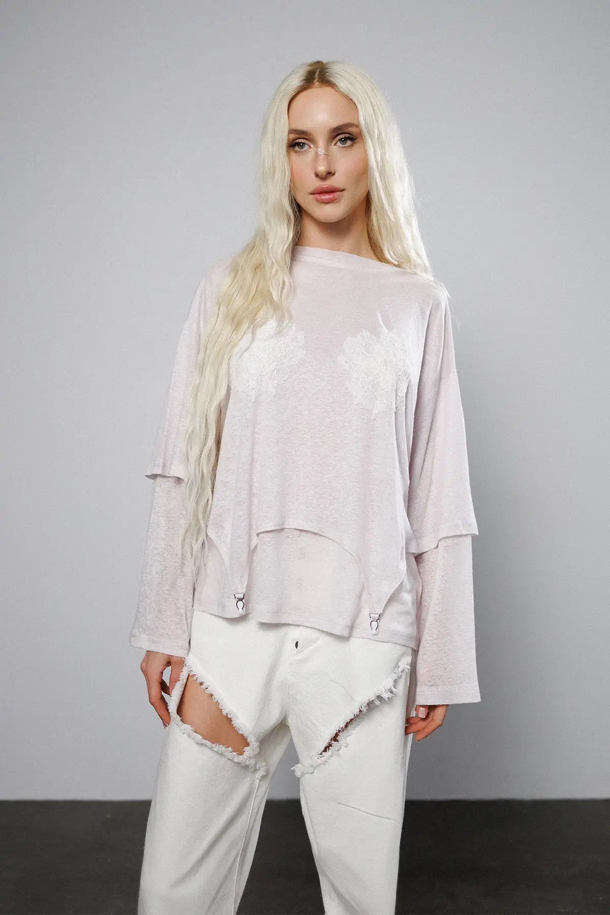 "All good" Layered Pink Blouse