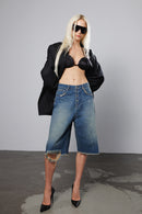 "Broken" Bermuda Denim Shorts