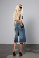 "Broken" Bermuda Denim Shorts