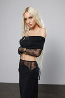 "Feel more" Off-shoulders Top