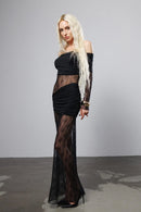 "Typing" Maxi Lace Dress