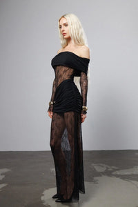 "Typing" Maxi Lace Dress