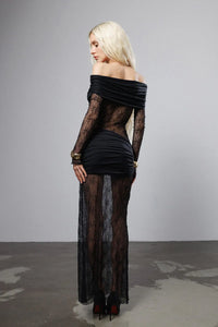 "Typing" Maxi Lace Dress