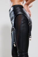"Starseed" Leather Pants with Suspenders