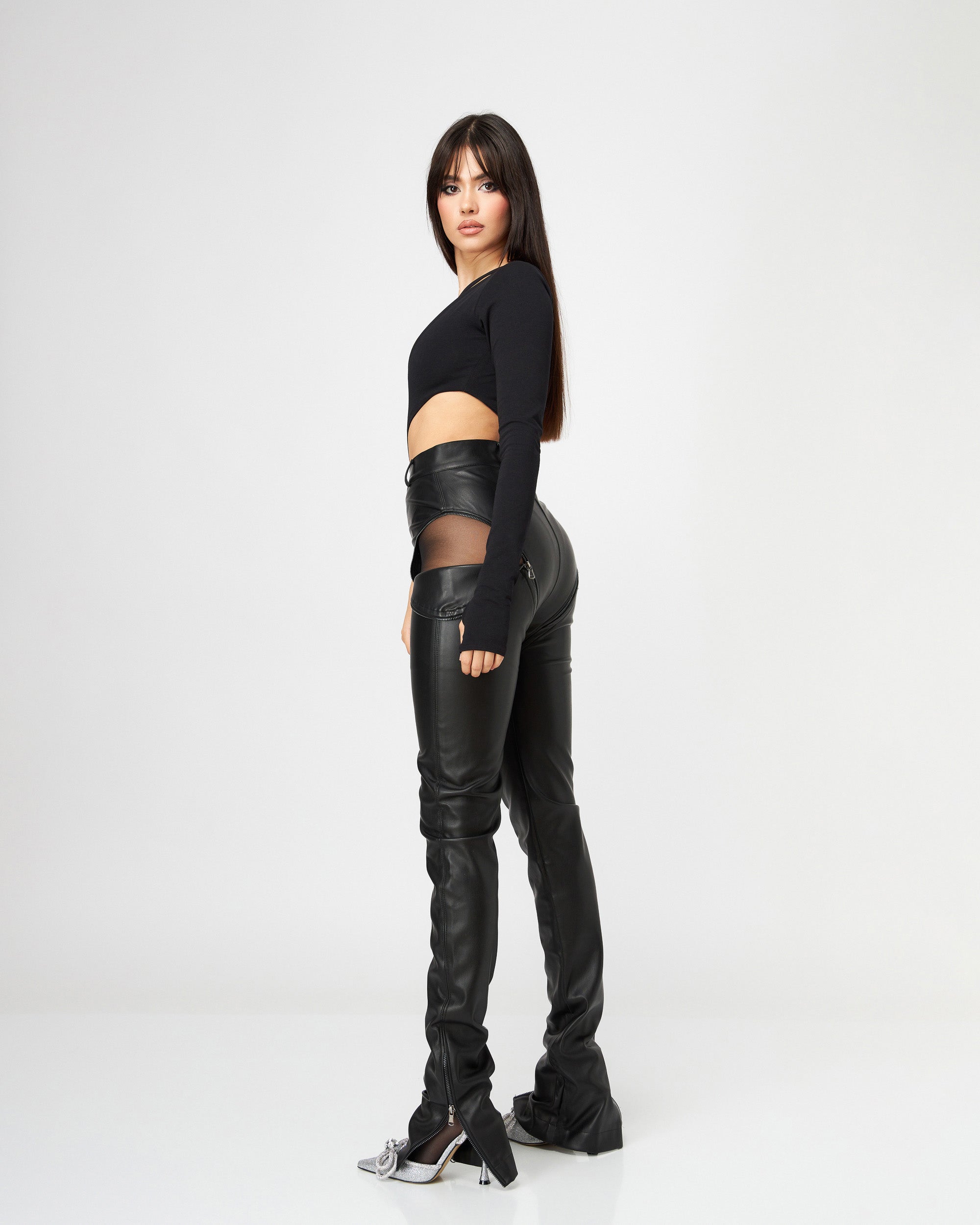 "Sextans" Faux Leather Pants