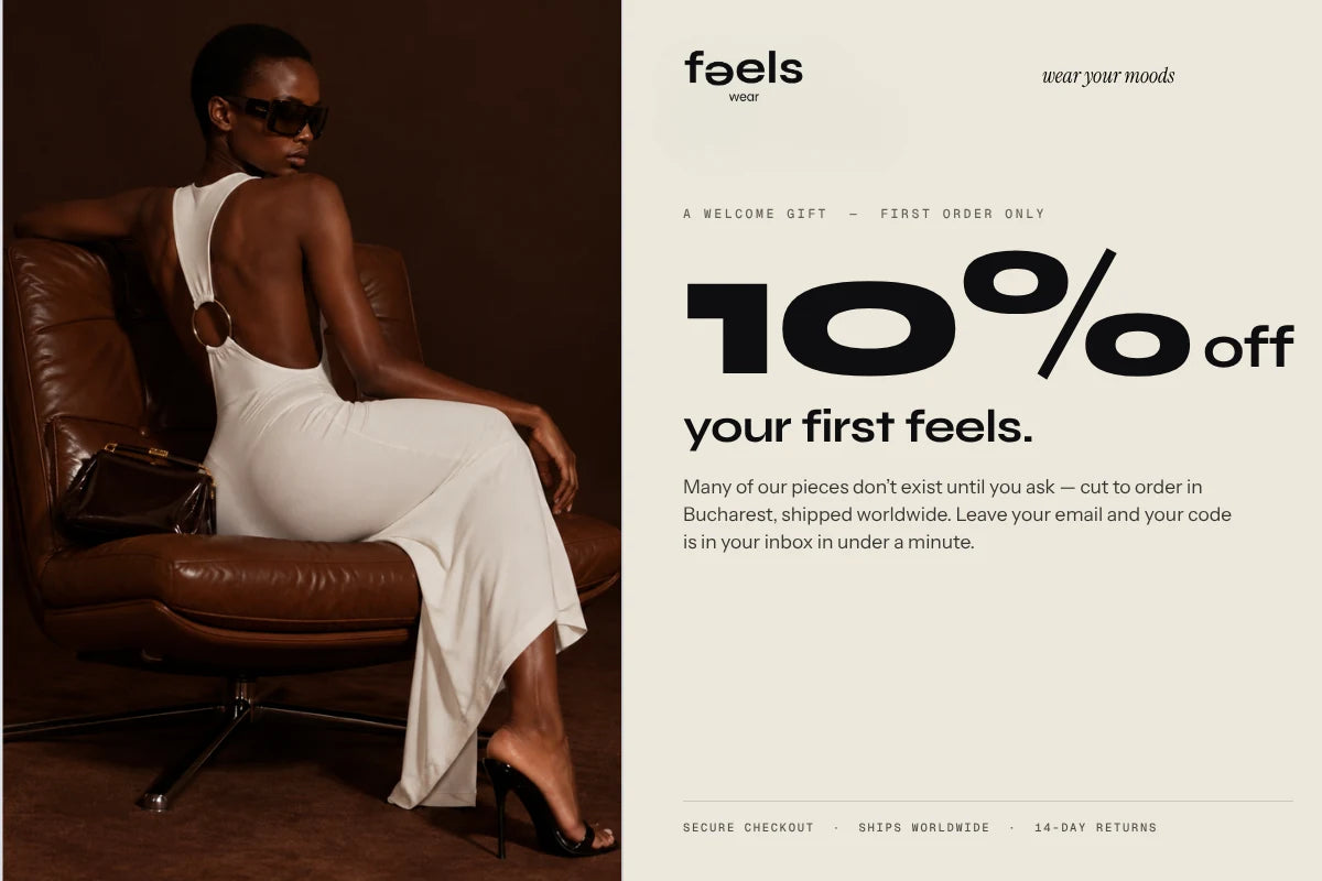 10% off your first Feels order. Subscribe to get your discount code by email.